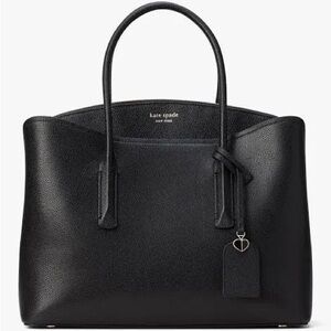 Kate Spade Black Large Margaux Satchel with Crossbody Strap